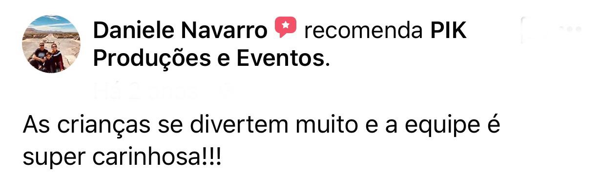Avaliação de cliente da PIK Produções e Eventos